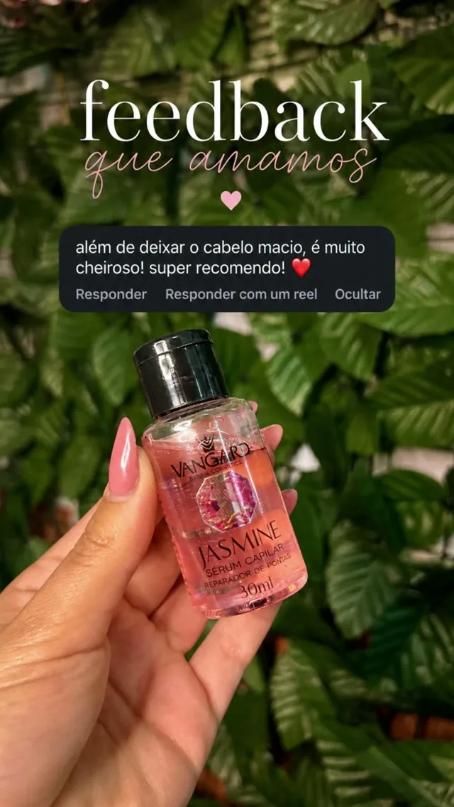 Cliente recomenda o óleo capilar pelo aroma e resultado nos cabelos